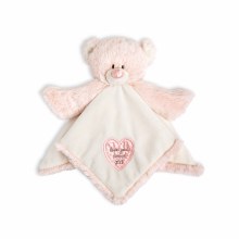 Teddy Rattle Blankie Pink