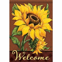 Garden Flag Glitter September Sunflower