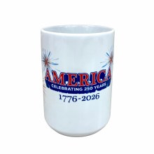 Mug 15oz America Fireworks White