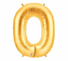 Foil Mega Loons 34" Number 0 Gold - AIR FILLED