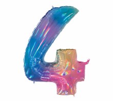 Foil Mega Loons 34" Number 4 Opal - AIR FILLED