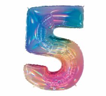 Foil Mega Loons 34" Number 5 Opal - AIR FILLED