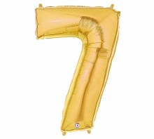 Foil Mega Loons 34" Number 7 Gold - AIR FILLED
