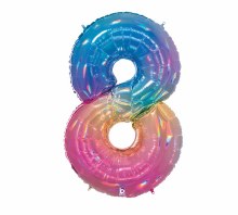Foil Mega Loons 34" Number 8 Opal - AIR FILLED