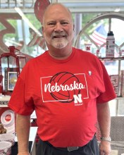 Volleyball Nebraska Rectangle Red Short Sleeve T-Shirt 2XL