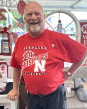 Volleyball Husker Diagonal Red Short Sleeve T-Shirt MD