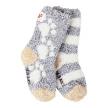 Snug Cozy Toddler Crew with Grippers Socks Paw & Stripe