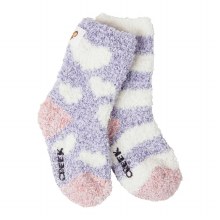 Snug Cozy Toddler Crew with Grippers Socks Heart & Stripe