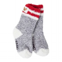 Snug Cozy Toddler Crew with Grippers Socks Charcoal Rugby