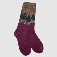 Holiday Mini Crew Sock Cranberry Forest