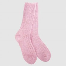 Holiday Ragg Feather Crew Sock Candy Pink