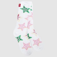 Holiday Christmas Cozy Crew Socks Star Cookies