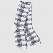 Holiday Knit Pickin' Fireside Crew Socks Black Check