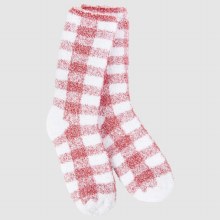 Holiday Knit Pickin' Fireside Crew Socks Crimson Check