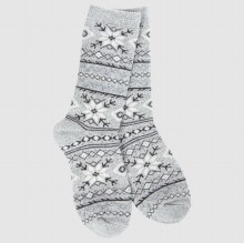 Holiday Mini Crew Socks Fair Isle Grey