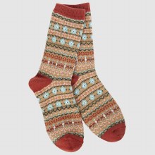 Holiday Mini Crew Socks Nordic Brown