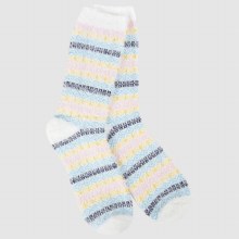 Holiday Feather Multi Stripe Crew Socks Wonderland