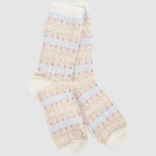 Holiday Feather Multi Stripe Crew Socks Whimsical