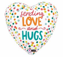 Foil Balloon 17" Sending Love And Hugs Heart