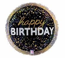 Foil Balloon 17" Birthday Glitter Holographic