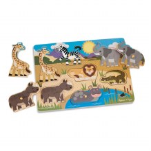 Wooden Peg Puzzle Safari