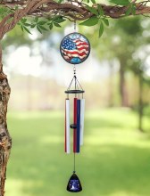 Wind Chime 40" Usa Stain Glass