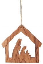 Stable with Nativity Ornament