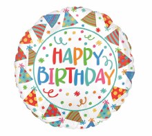 Foil Balloon 17" Birthday Happy Birthday Hats