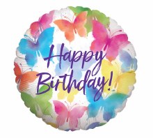 Foil Balloon 17" Birthday Butterflies