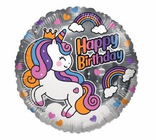 Foil Balloon 17" Birthday Unicorn