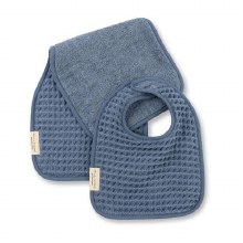 Reversible Bib & Burp Cloth Set Rain