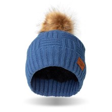 Britt's Knits Original Pom Hat Blue