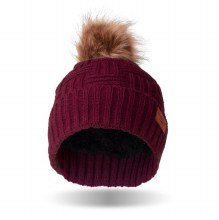 Britt's Knits Original Pom Hat Wine