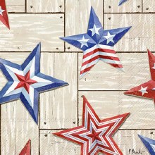 Cocktail Napkin Patriotic Barn Stars