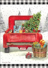 Christmas Card Single Red Truck