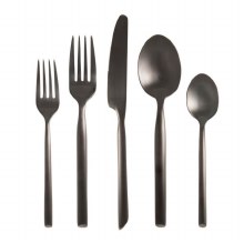 Flatware Capri Brush Black 5 Piece place Setting