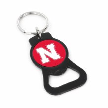 Nebraska Huskers Bottle Opener Key Ring Black
