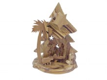 Tree Shaped Grotto Nativity with Music Box