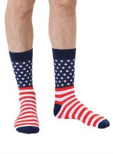 Bamboo Crew Socks USA Flag