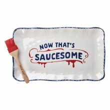 Melamine Saucesome Platter with Brush