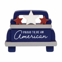 Blue Truck Tabletop Decor Proud To Be An American