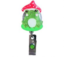 Badge Reel Mushroom Frog