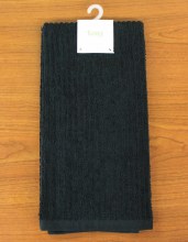 Solid Ribbed Terry Dish Towel Black