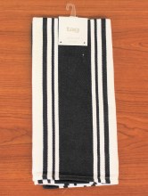 Wide Stripe Dish Towel Black