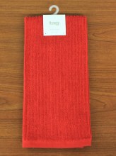 Solid Ribbed Terry Dish Towel Red