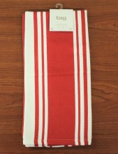 Wide Stripe Dish Towel Red