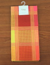 Waffle Weave Check Dish Towel Red