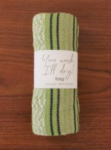 Wave Stripe Dishtowel Green