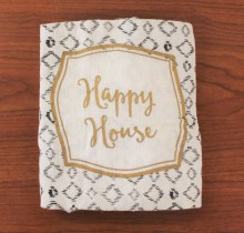 Henna Floursack Dish Towel Happy House