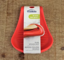 Silicone Dual Spoon Rest Red